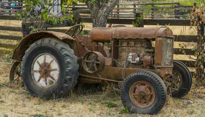 An old tractor on the ranch